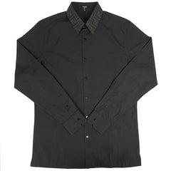 フェンディ 長袖シャツ ズッカ柄 FS0751AP03 シャツ 長袖シャツ 綿 ブラック メンズ 【中古】brapp