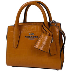 コーチ アンドレア ミニ キャリーオール 2WAY ショルダーバッグ ハンドバッグ レザー オレンジ CR209 レディース 【中古】brbag