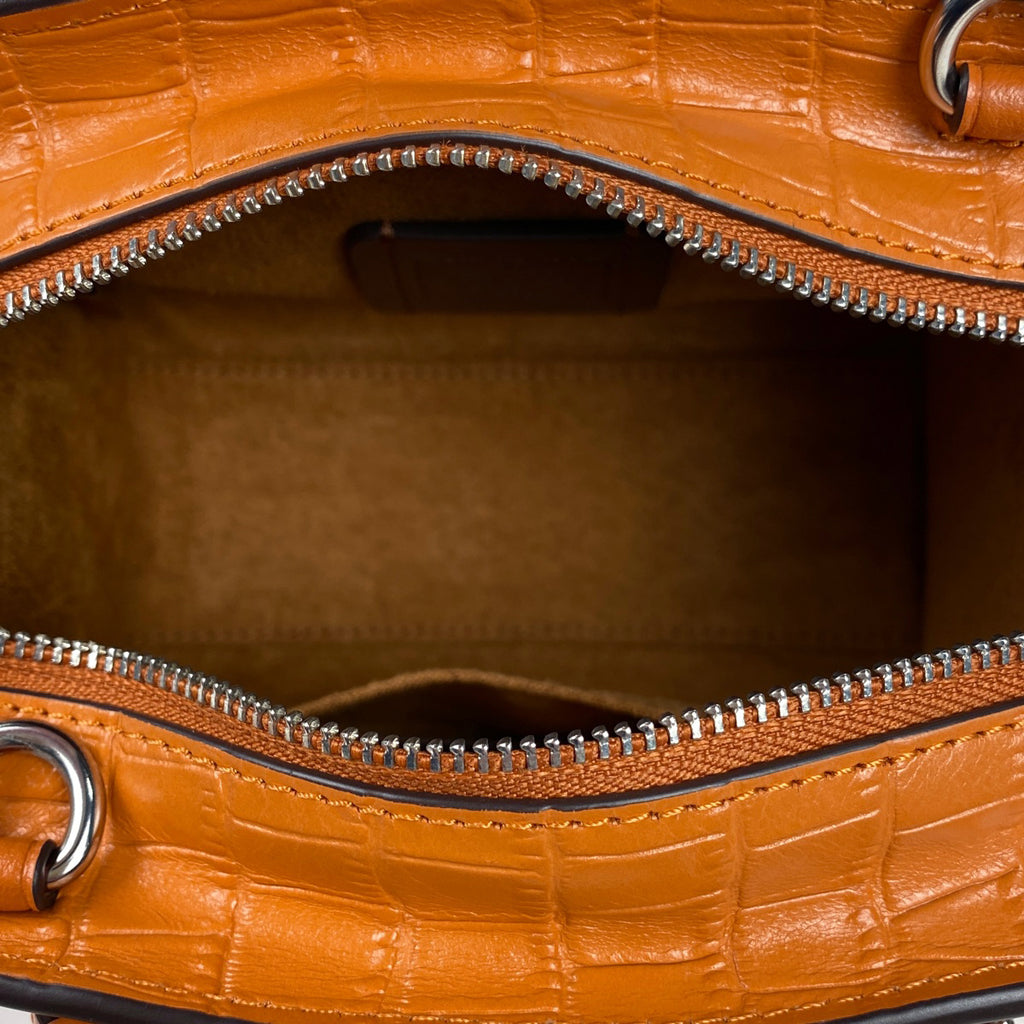 コーチ アンドレア ミニ キャリーオール 2WAY ショルダーバッグ ハンドバッグ レザー オレンジ CR209 レディース 【中古】brbag