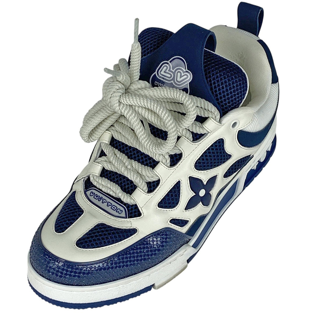 ルイ・ヴィトン スケート ライン スニーカー ロゴ アイコン 靴 スニーカー ナイロン レザー ネイビー メンズ 【中古】brapp