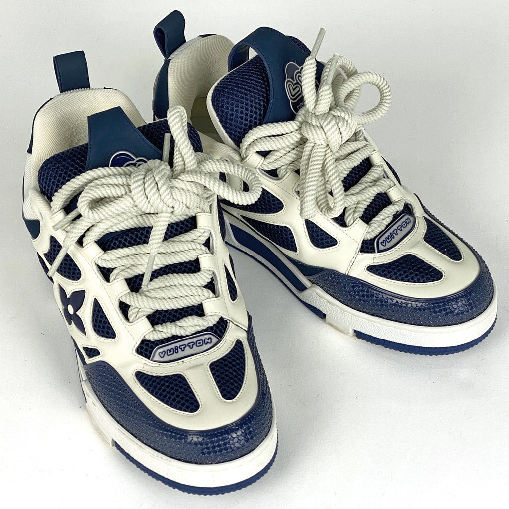 ルイ・ヴィトン スケート ライン スニーカー ロゴ アイコン 靴 スニーカー ナイロン レザー ネイビー メンズ 【中古】brapp