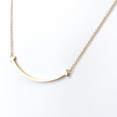 ティファニー Tスマイル スモール ネックレス PG ピンクゴールド ペンダント ネックレス 750 レディース 【中古】brjwl