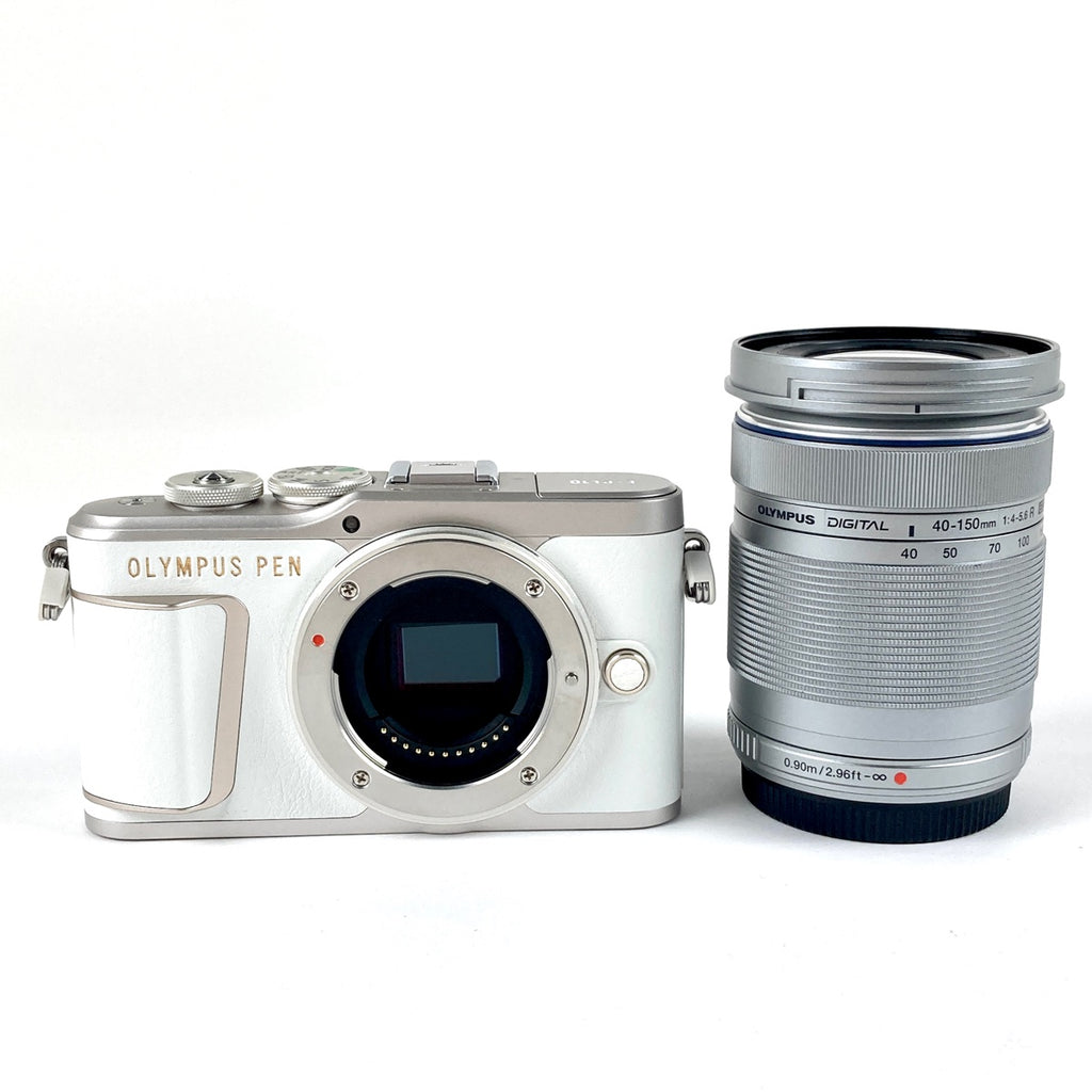 オリンパス OLYMPUS PEN E-PL10 ホワイト ＋ M.ZUIKO DIGITAL 40-150mm F4-5.6 R ED MSC シルバー デジタル ミラーレス 一眼カメラ 【中古】