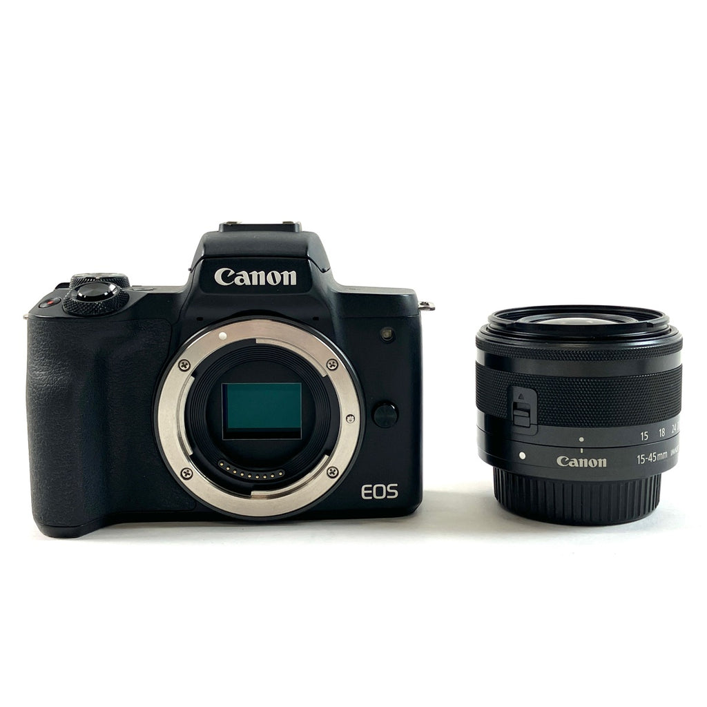 キヤノン Canon EOS Kiss M EF-M 15-45 IS STM レンズキット ブラック デジタル ミラーレス 一眼カメラ 【中古】