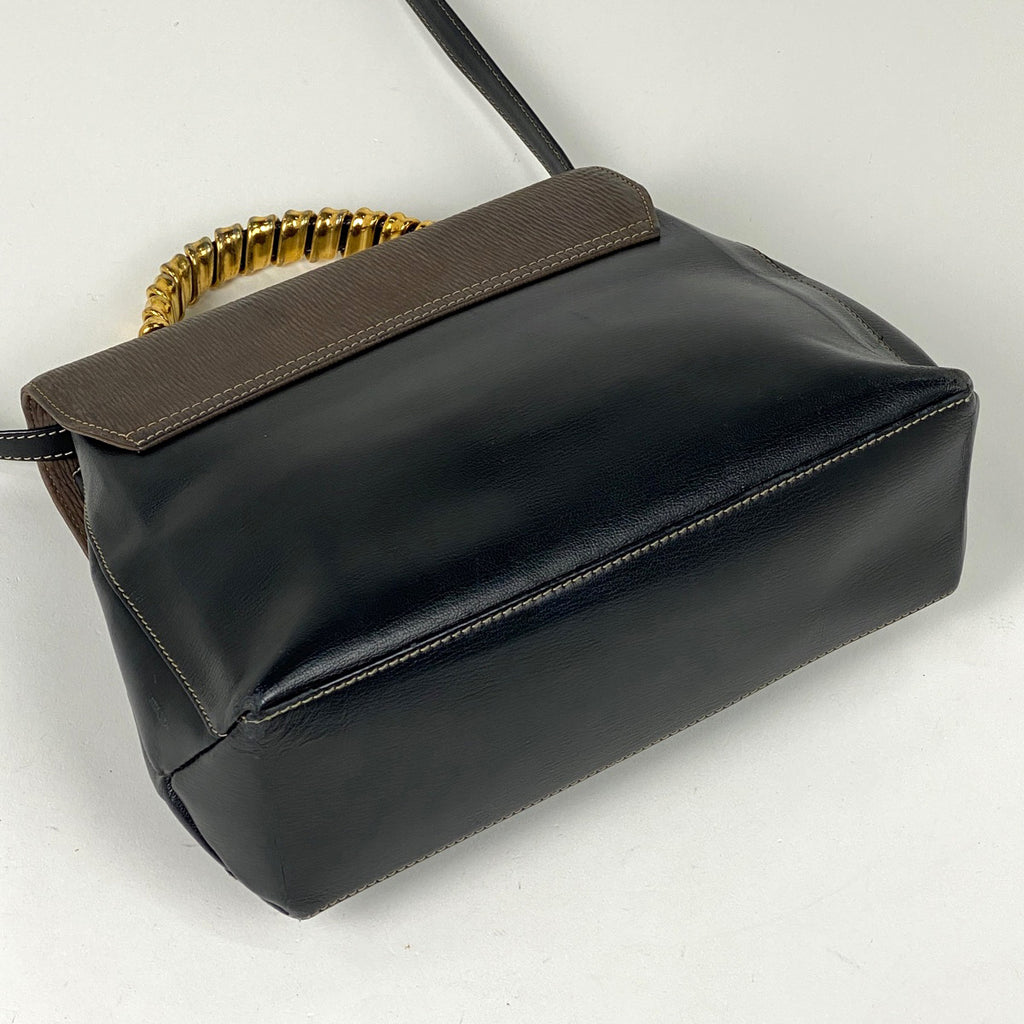 ロエベ ベラスケス ハンドバッグ 2WAY ショルダーバッグ ハンドバッグ レザー ブラック ブラウン レディース 【中古】brbag