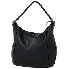 グッチ バンブー ショルダーバッグ ハンドバッグ ワンショルダー 編み込み ショルダーバッグ レザー ブラック 336655 レディース 【中古】brbag