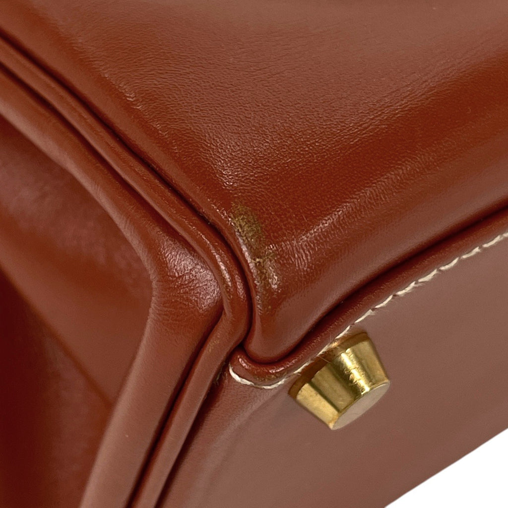 エルメス ケリー 32 2WAYショルダーバッグ 内縫い ハンドバッグ ボックスカーフ ブラウン 〇X レディース 【中古】brbag
