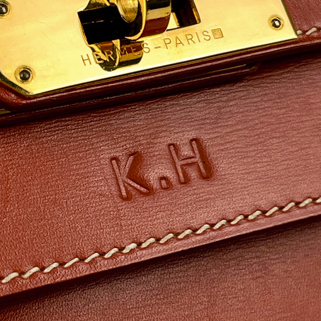 エルメス ケリー 32 2WAYショルダーバッグ 内縫い ハンドバッグ ボックスカーフ ブラウン 〇X レディース 【中古】brbag