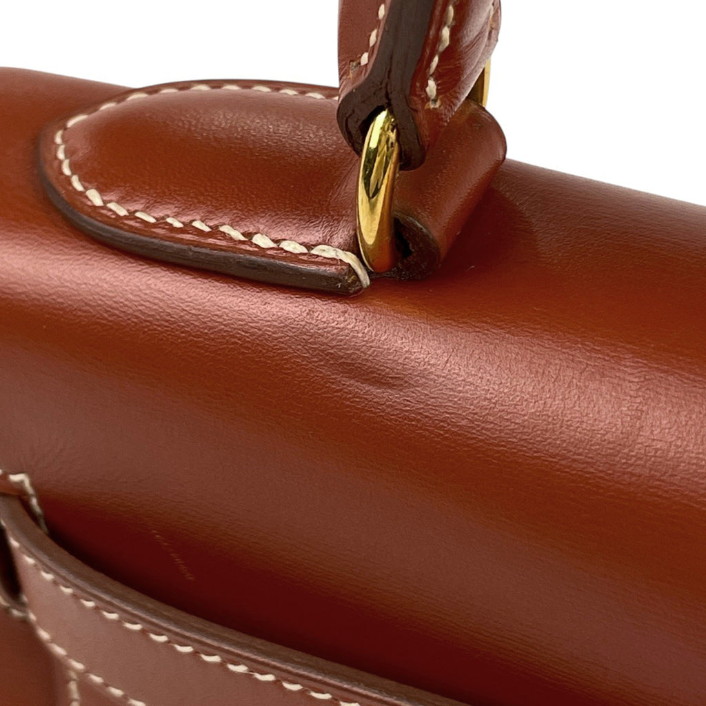 エルメス ケリー 32 2WAYショルダーバッグ 内縫い ハンドバッグ ボックスカーフ ブラウン 〇X レディース 【中古】brbag