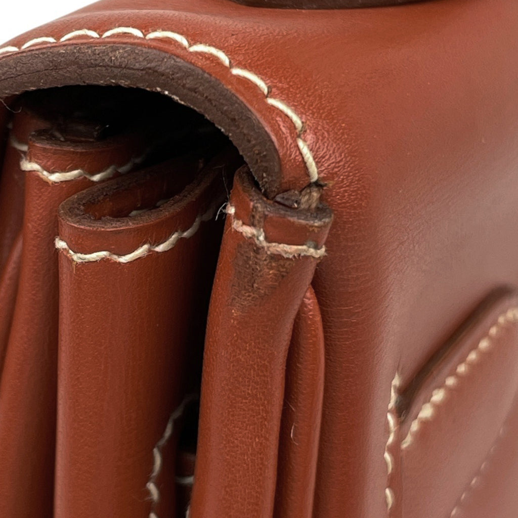 エルメス ケリー 32 2WAYショルダーバッグ 内縫い ハンドバッグ ボックスカーフ ブラウン 〇X レディース 【中古】brbag