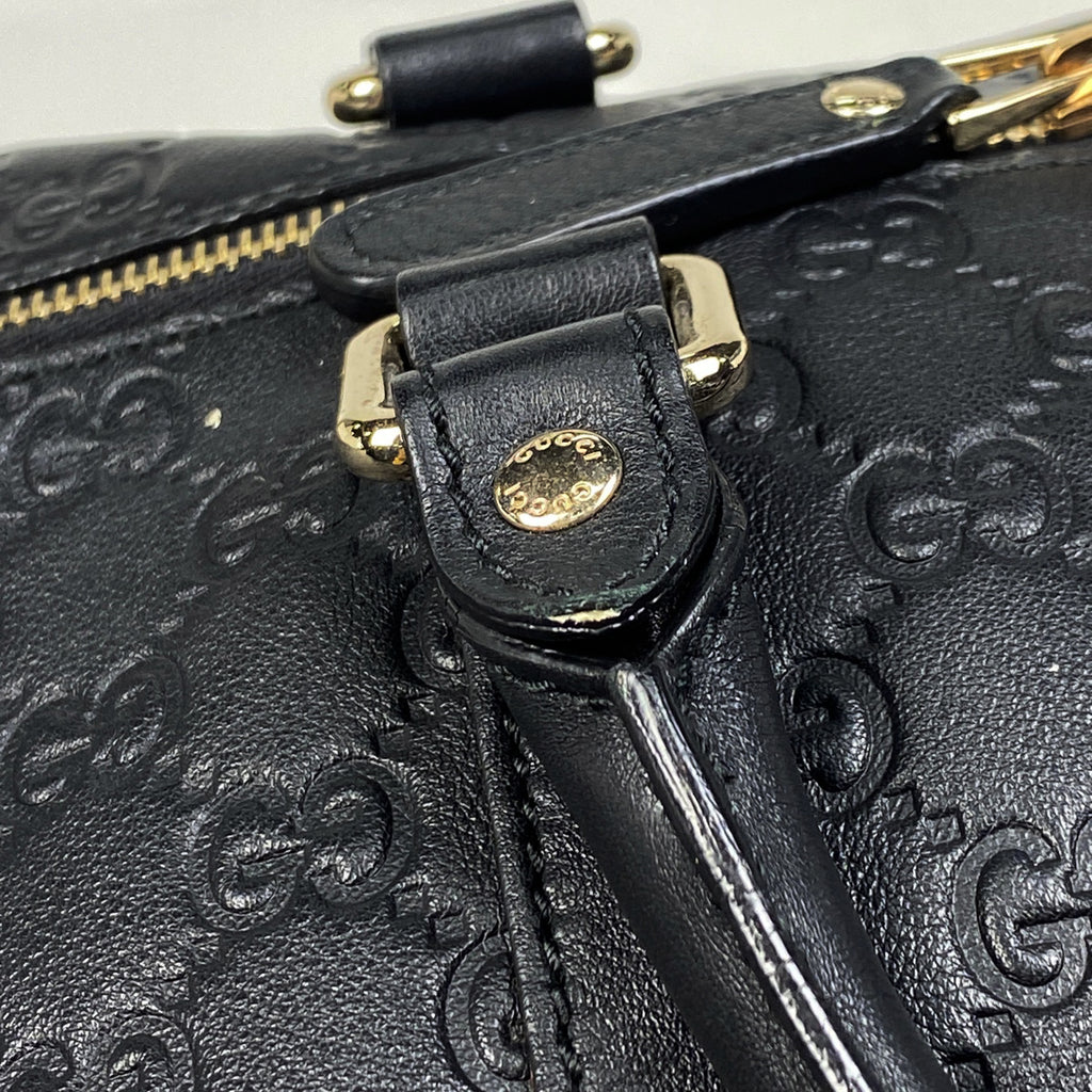 グッチ グッチシマ ボストンバッグ 2WAY ショルダーバッグ ボストンバッグ レザー ブラック 206500 レディース 【中古】brbag