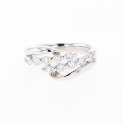 メレダイヤ デザインリング プラチナ 指輪 リング 11号 Pt900 ダイヤモンド レディース 【中古】nbjwl