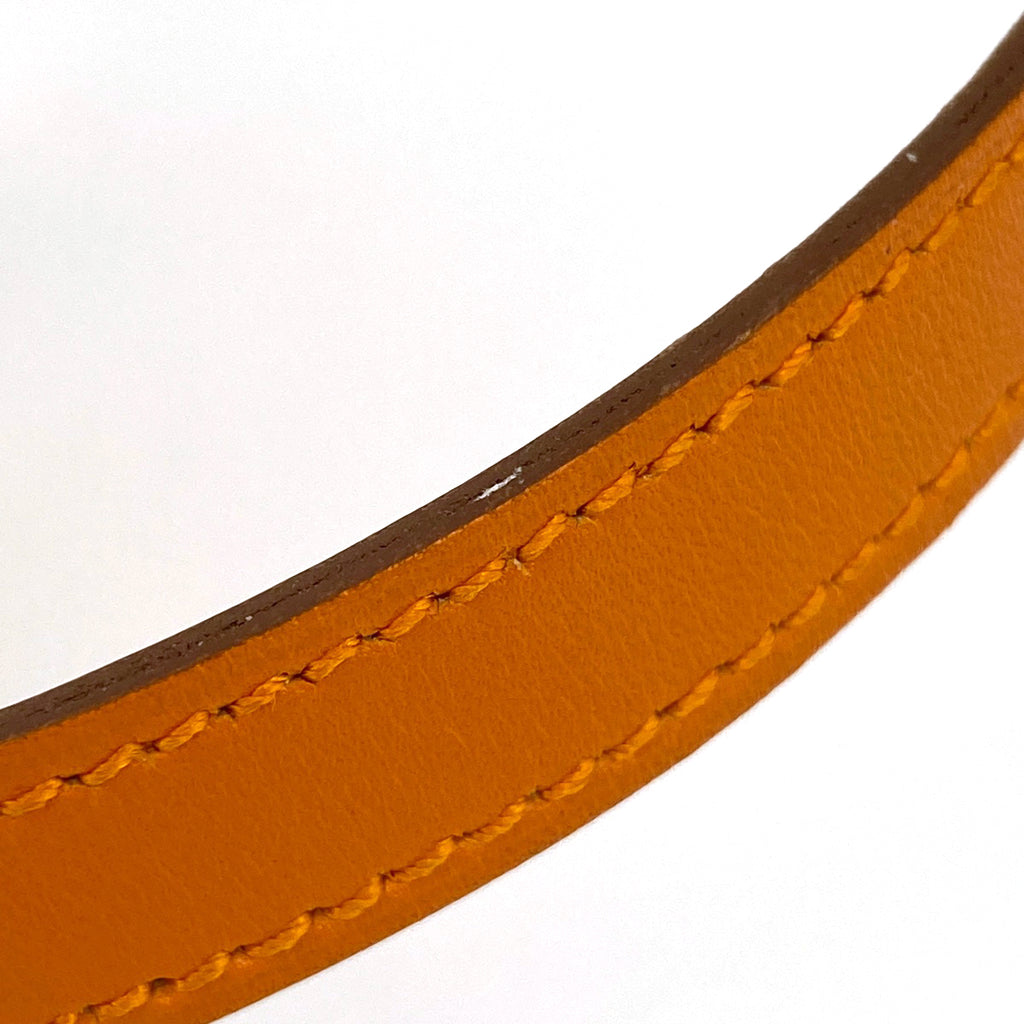 エルメス ケリー ドゥブルトゥール ブレスレット 2連 バングル ブレスレット レザー オレンジ レディース 【中古】bracc