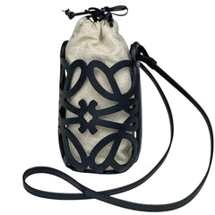 ロエベ アナグラム ショルダーバッグ 斜め掛け ショルダーバッグ レザー ブラック ベージュ レディース 【中古】brbag