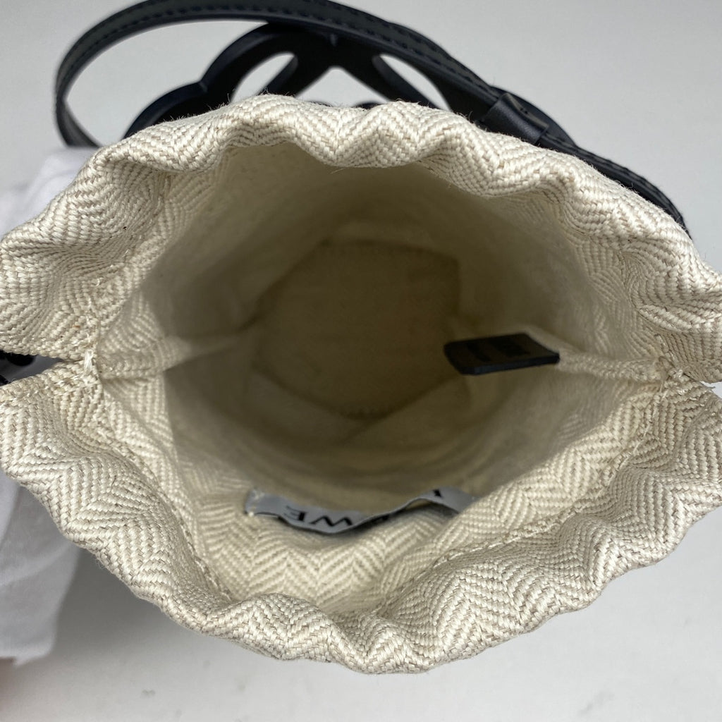ロエベ アナグラム ショルダーバッグ 斜め掛け ショルダーバッグ レザー ブラック ベージュ レディース 【中古】brbag