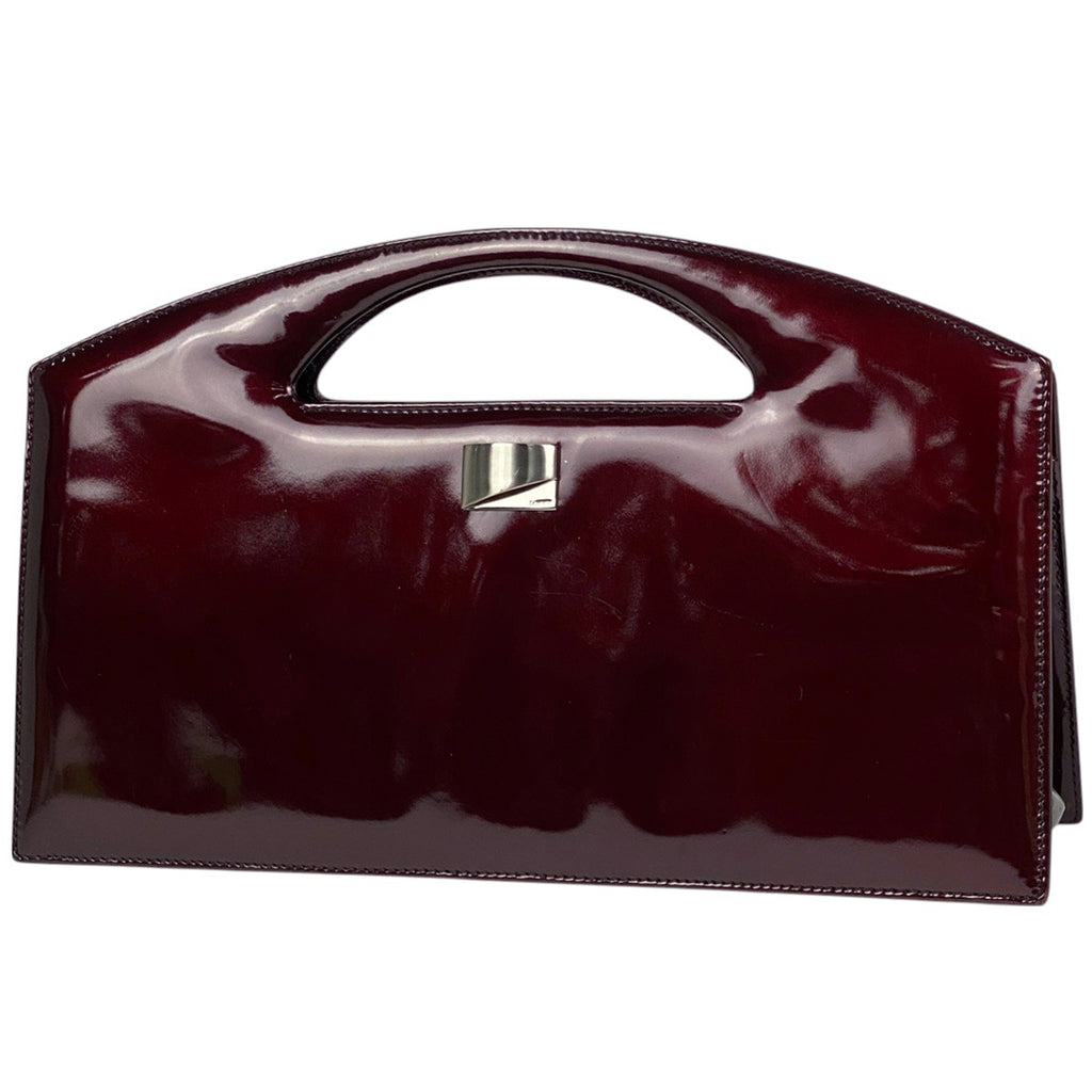 ロエベ ロゴ ハンドバッグ エナメル ハンドバッグ パテントレザー ボルドー レディース 【中古】brbag