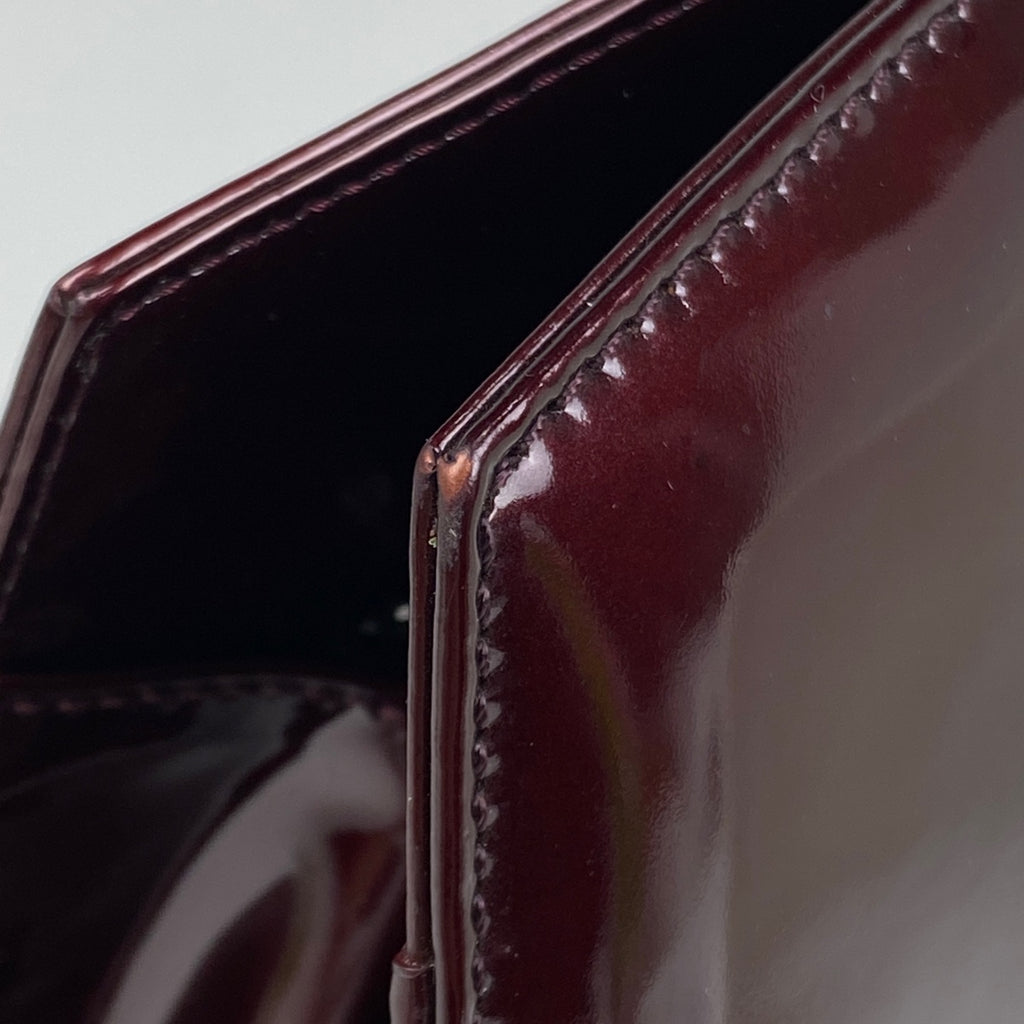 ロエベ ロゴ ハンドバッグ エナメル ハンドバッグ パテントレザー ボルドー レディース 【中古】brbag