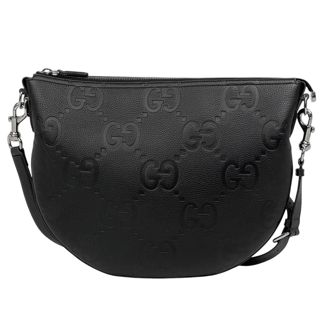 グッチ ジャンボGG ショルダーバッグ 斜め掛け ショルダーバッグ レザー ブラック 801887 レディース 【中古】brbag
