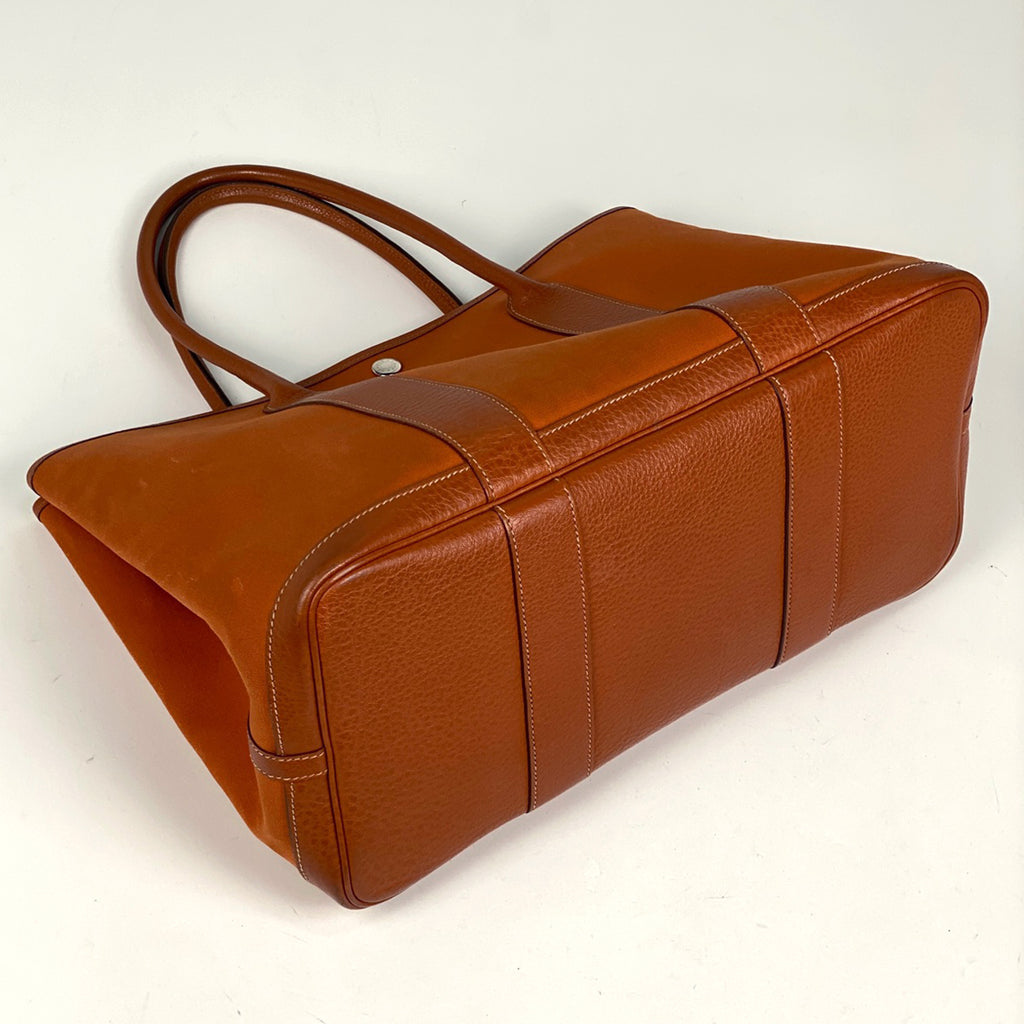 エルメス ガーデンパーティ PM ハンドバッグ トワルオフィシェ トートバッグ キャンバス オレンジ □I レディース 【中古】brbag