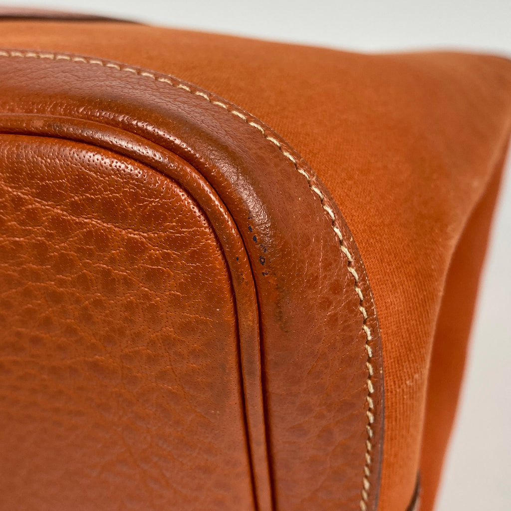 エルメス ガーデンパーティ PM ハンドバッグ トワルオフィシェ トートバッグ キャンバス オレンジ □I レディース 【中古】brbag