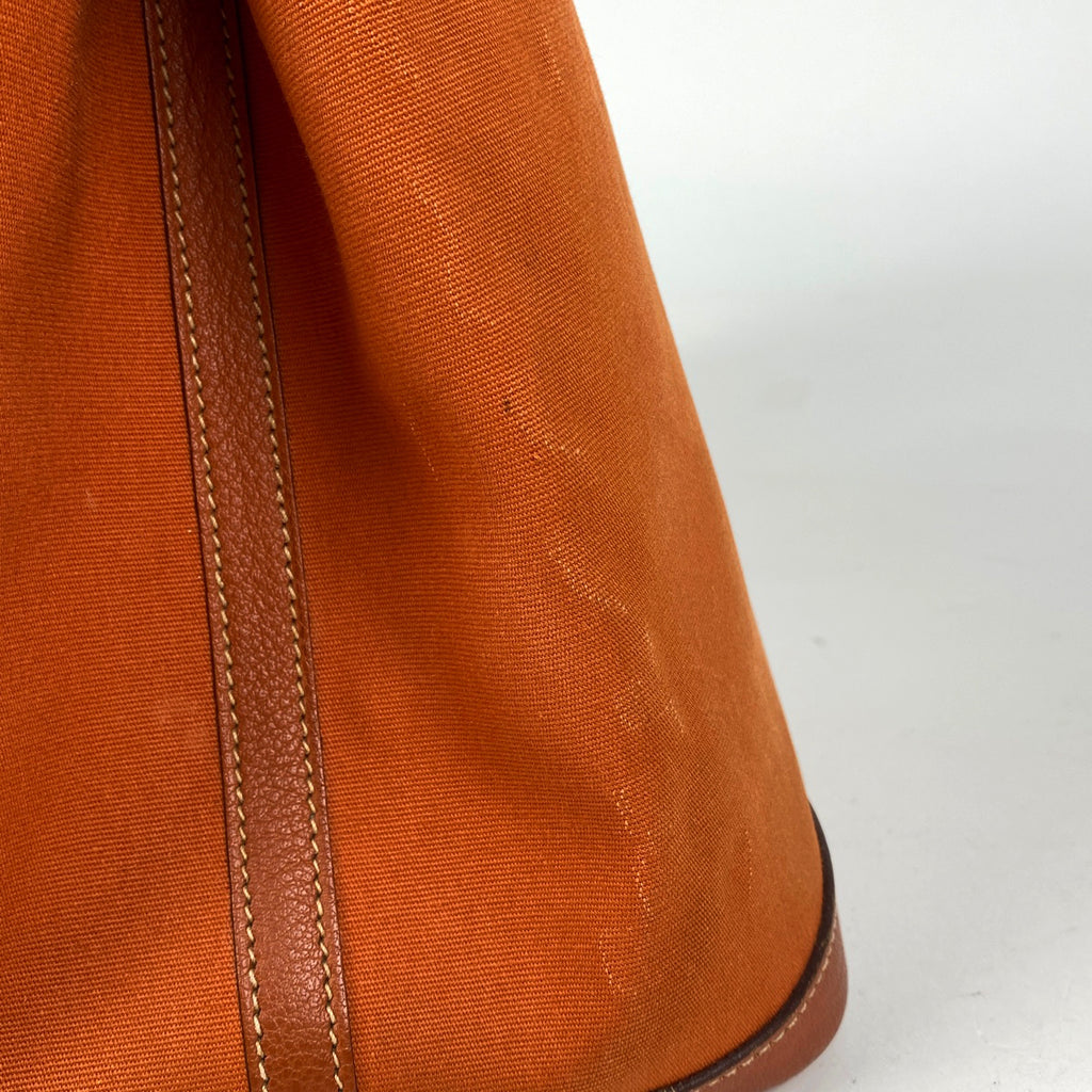 エルメス ガーデンパーティ PM ハンドバッグ トワルオフィシェ トートバッグ キャンバス オレンジ □I レディース 【中古】brbag