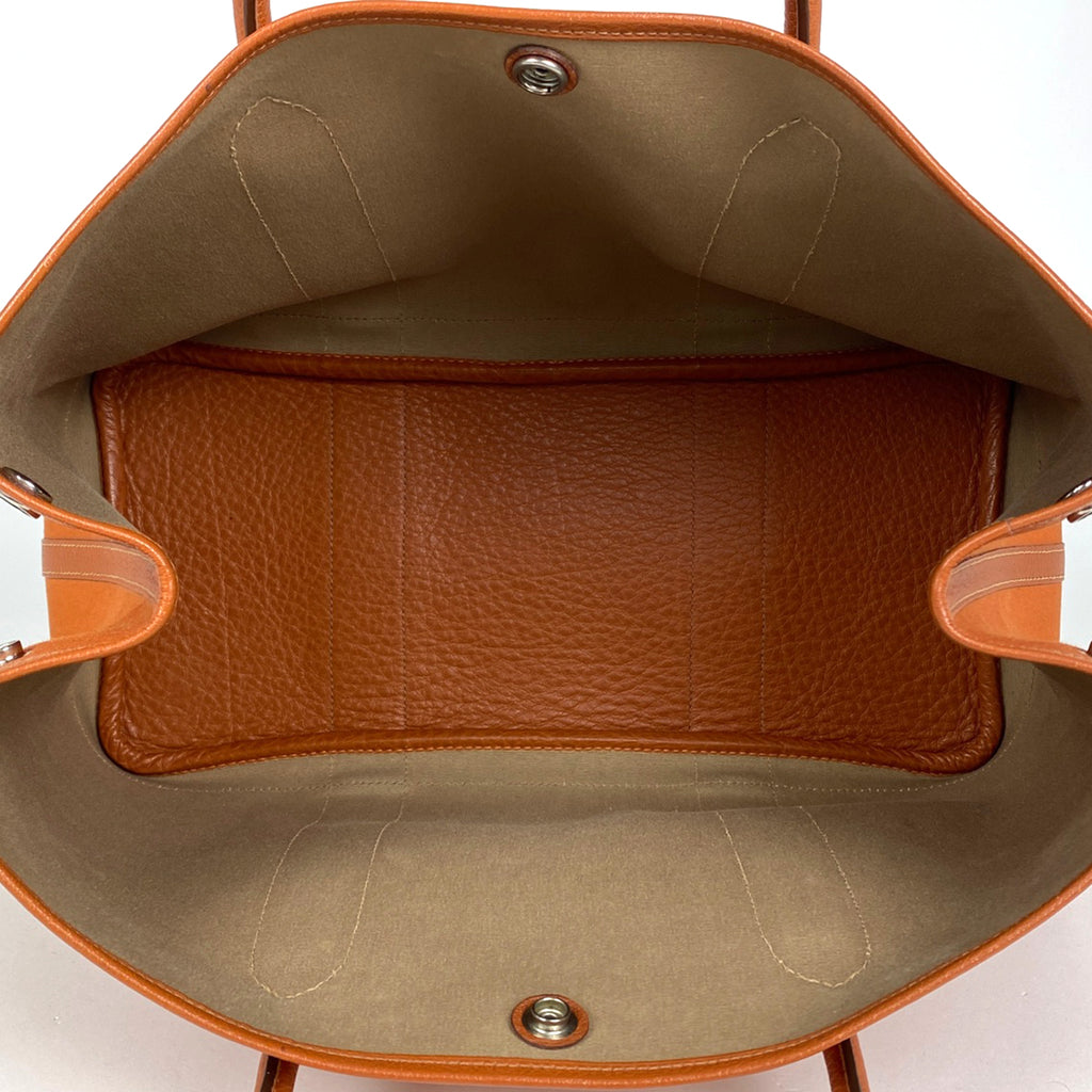エルメス ガーデンパーティ PM ハンドバッグ トワルオフィシェ トートバッグ キャンバス オレンジ □I レディース 【中古】brbag