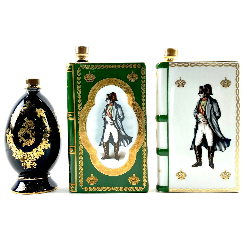 3本 カミュ CAMUS ポーセリンエッグ ハーフボトル ナポレオン ブック コニャック 700ml ブランデー セット 【古酒】