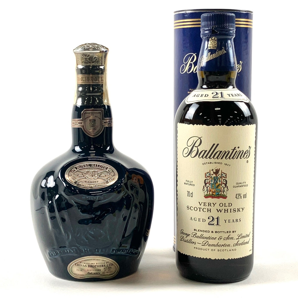 2本 シーバスブラザーズ ロイヤルサルート 21年 青 バランタイン 21年 ベリーオールド 青キャップ スコッチ 700ml ウイスキー セット 【古酒】liqbb