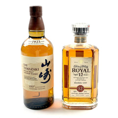 【東京都内限定お届け】 2本 サントリー SUNTORY 山崎 100周年記念 シングルモルト ジャパニーズ ローヤル 12年 スリムボトル 700ml ウイスキー セット 【古酒】liqbb