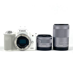 キヤノン Canon EOS Kiss M2 ダブルズームキット ホワイト デジタル ミラーレス 一眼カメラ 【中古】