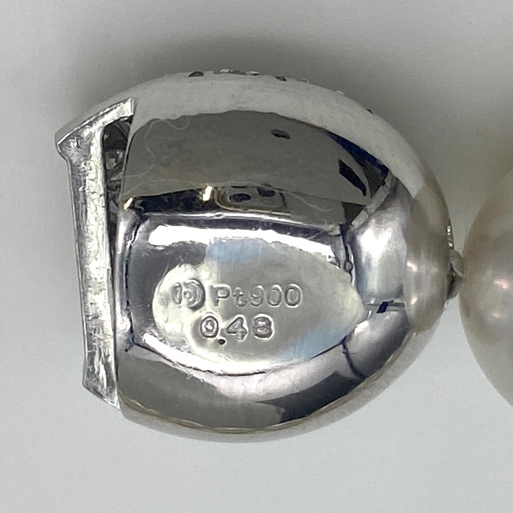 タサキ パール デザインネックレス プラチナ WG ホワイトゴールド 真珠 ダイヤモンド ネックレス Pt900 K14 WG レディース 【中古】brjwl