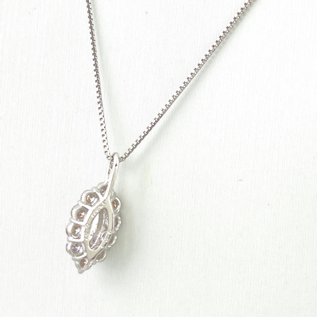ダイヤモンド デザインネックレス プラチナ ペンダント メレダイヤ ネックレス Pt900 Pt850 ダイヤモンド レディース 【中古】nbjwl