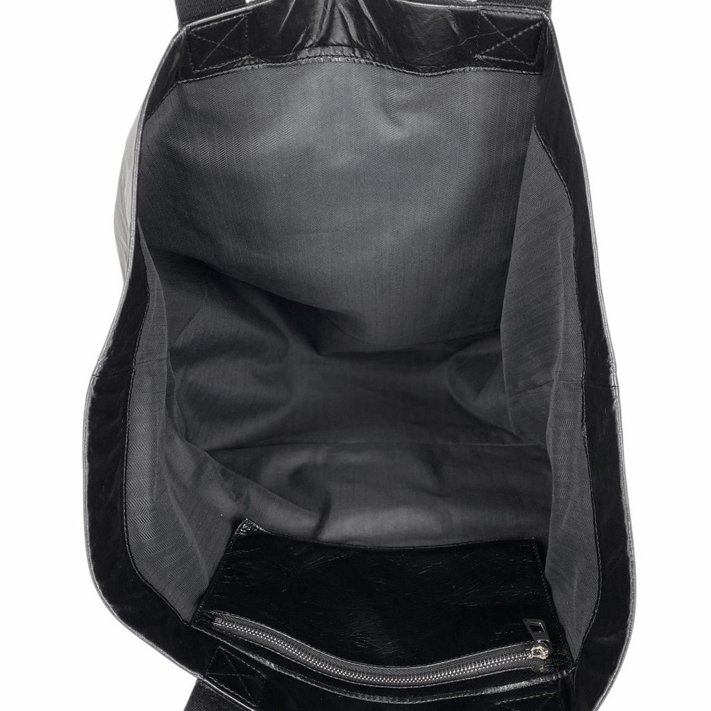 ロエベ フォールドショッパー ショルダーバッグ ペーパーカーフ トートバッグ レザー ブラック レディース 【中古】brbag