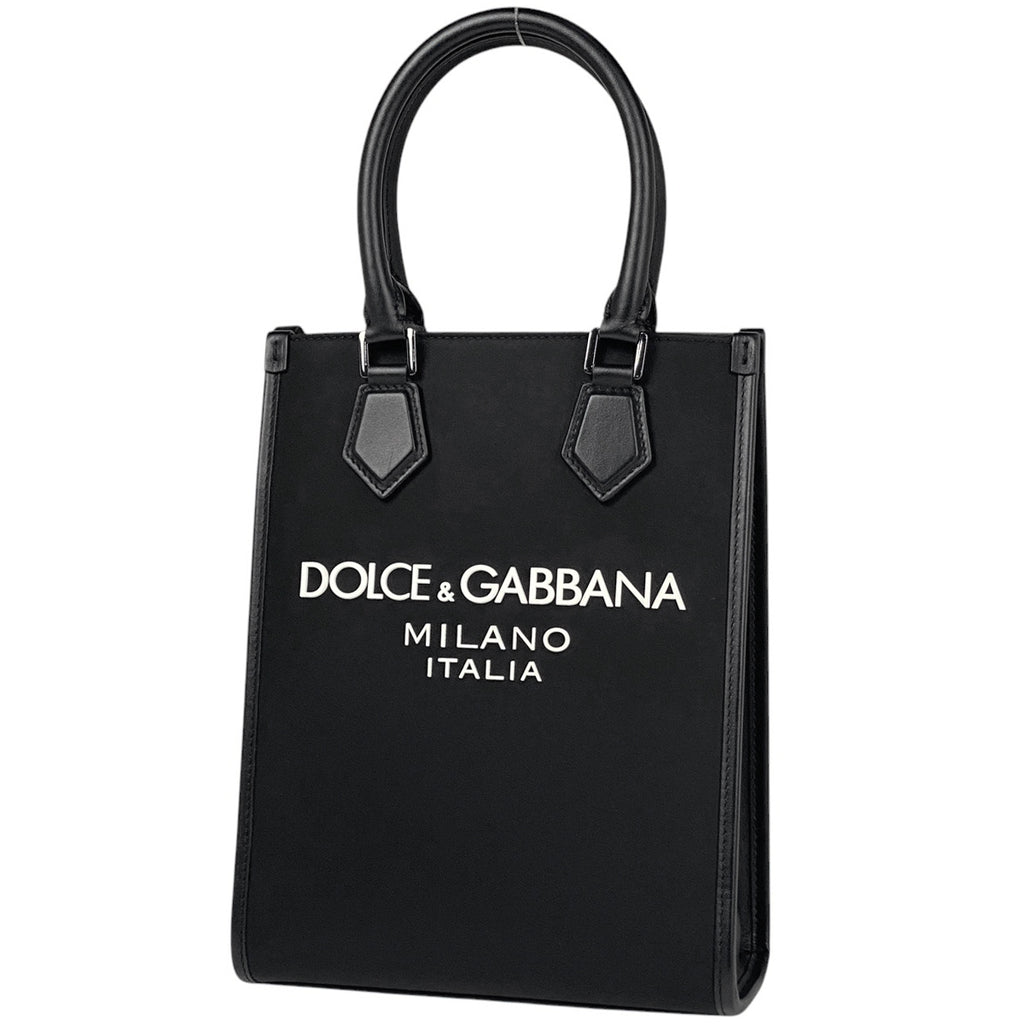 ドルチェアンドガッバーナ ロゴ ミニ トートバッグ 2WAY ショルダーバッグ ハンドバッグ トートバッグ ナイロン ブラック レディース 【中古】brbag