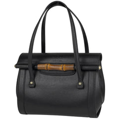グッチ バンブー ハンドバッグ ハンドバッグ レザー ブラック 338989 レディース 【中古】brbag