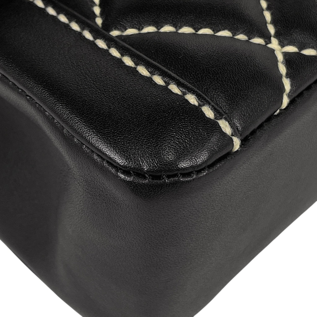 シャネル ワイルドステッチ ハンドバッグ ココマーク マトラッセ ハンドバッグ レザー ブラック レディース 【中古】brbag