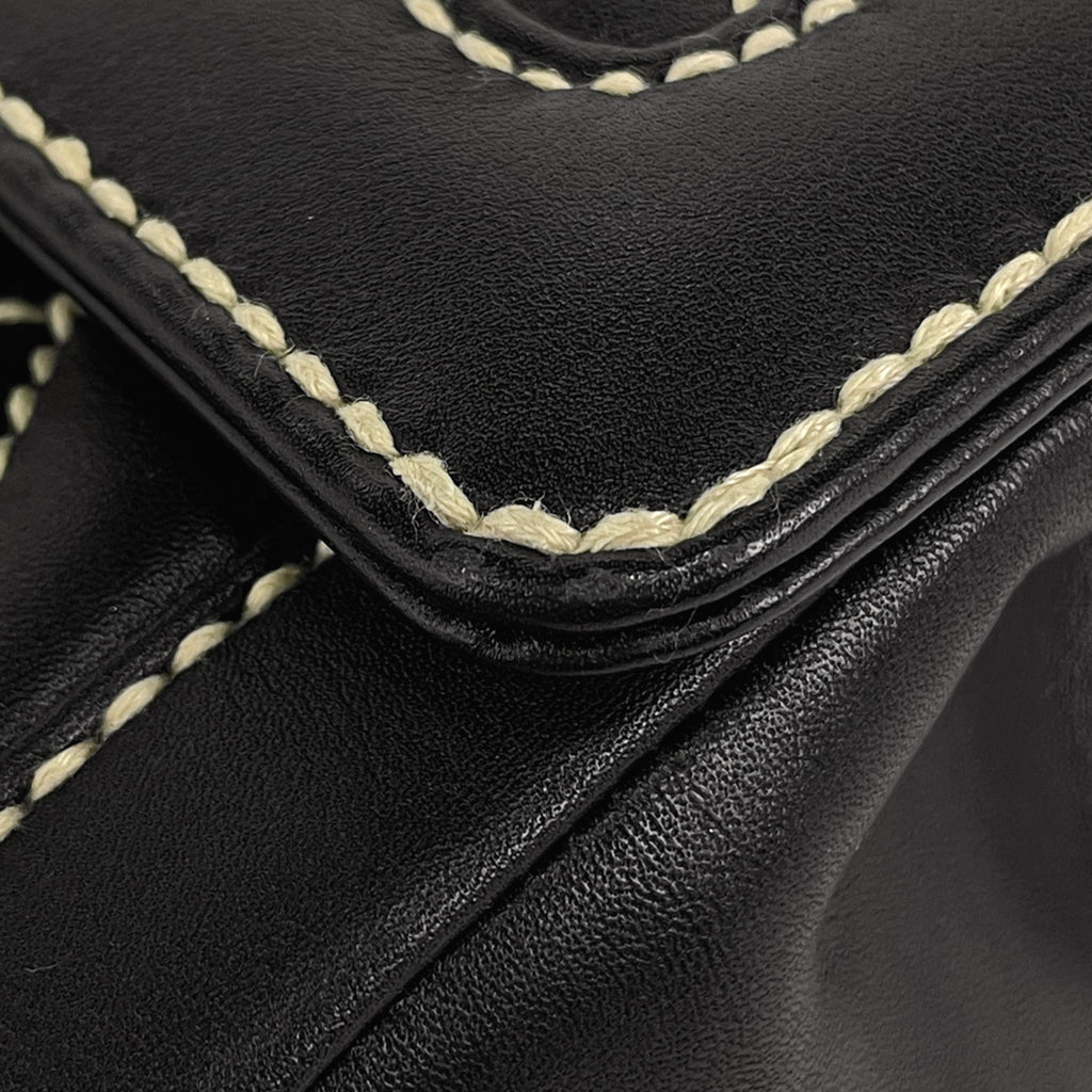 シャネル ワイルドステッチ ハンドバッグ ココマーク マトラッセ ハンドバッグ レザー ブラック レディース 【中古】brbag