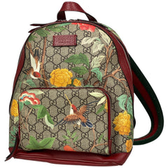 グッチ GGスプリーム ティアン リュックサック バックパック バード フラワー シェリーライン ウェブ リュック GGスプリーム ベージュ マルチカラー 427042 レディース 【中古】brbag