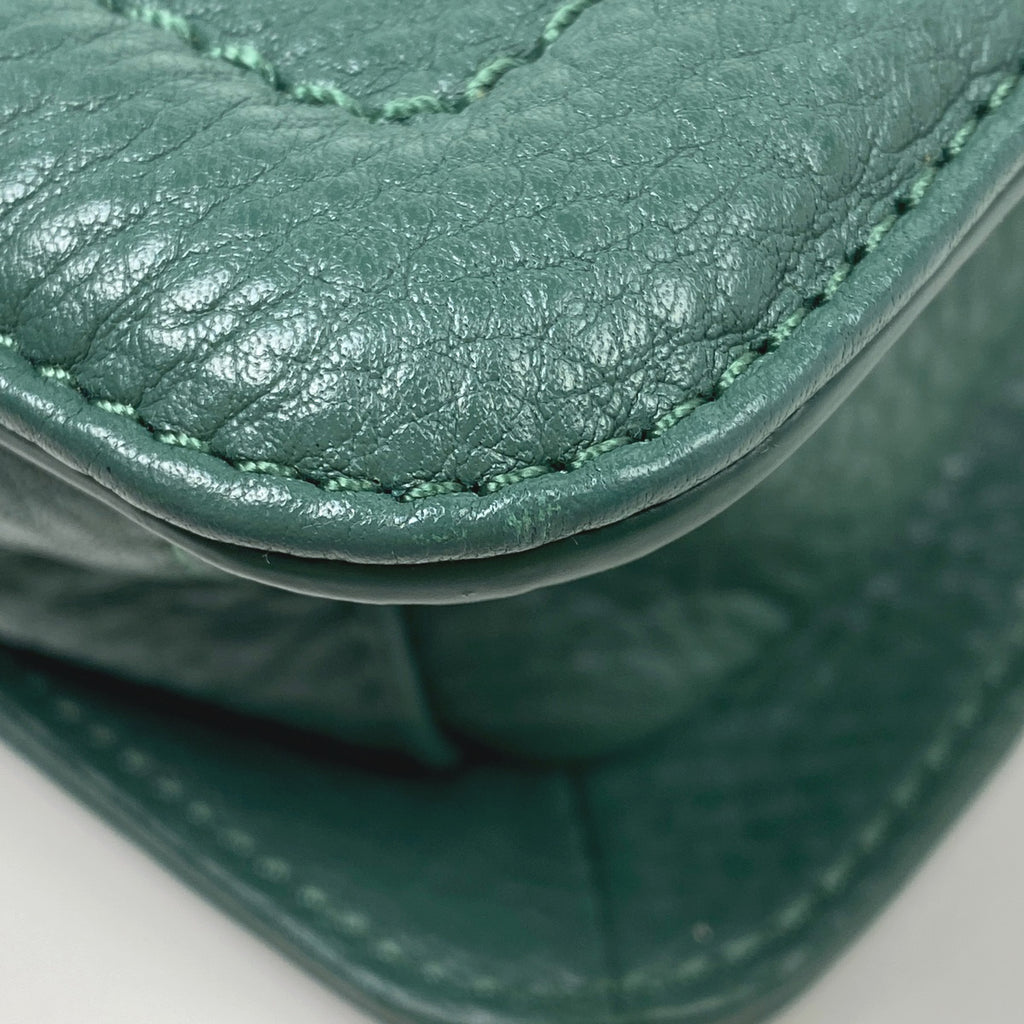 マークジェイコブス ザ ミニ クッションバッグ ロゴ チェーン ショルダーバッグ レザー グリーン レディース 【中古】brbag