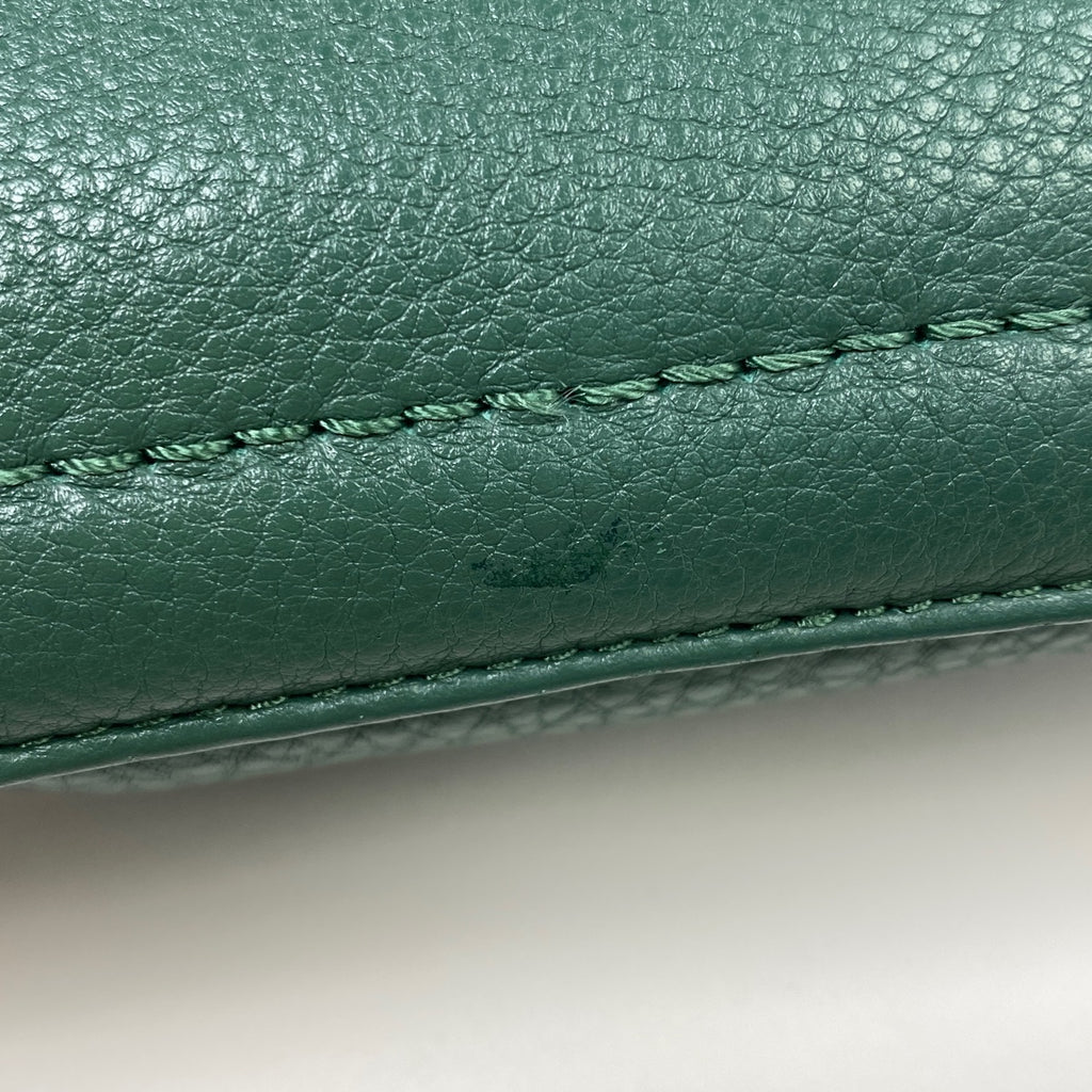 マークジェイコブス ザ ミニ クッションバッグ ロゴ チェーン ショルダーバッグ レザー グリーン レディース 【中古】brbag