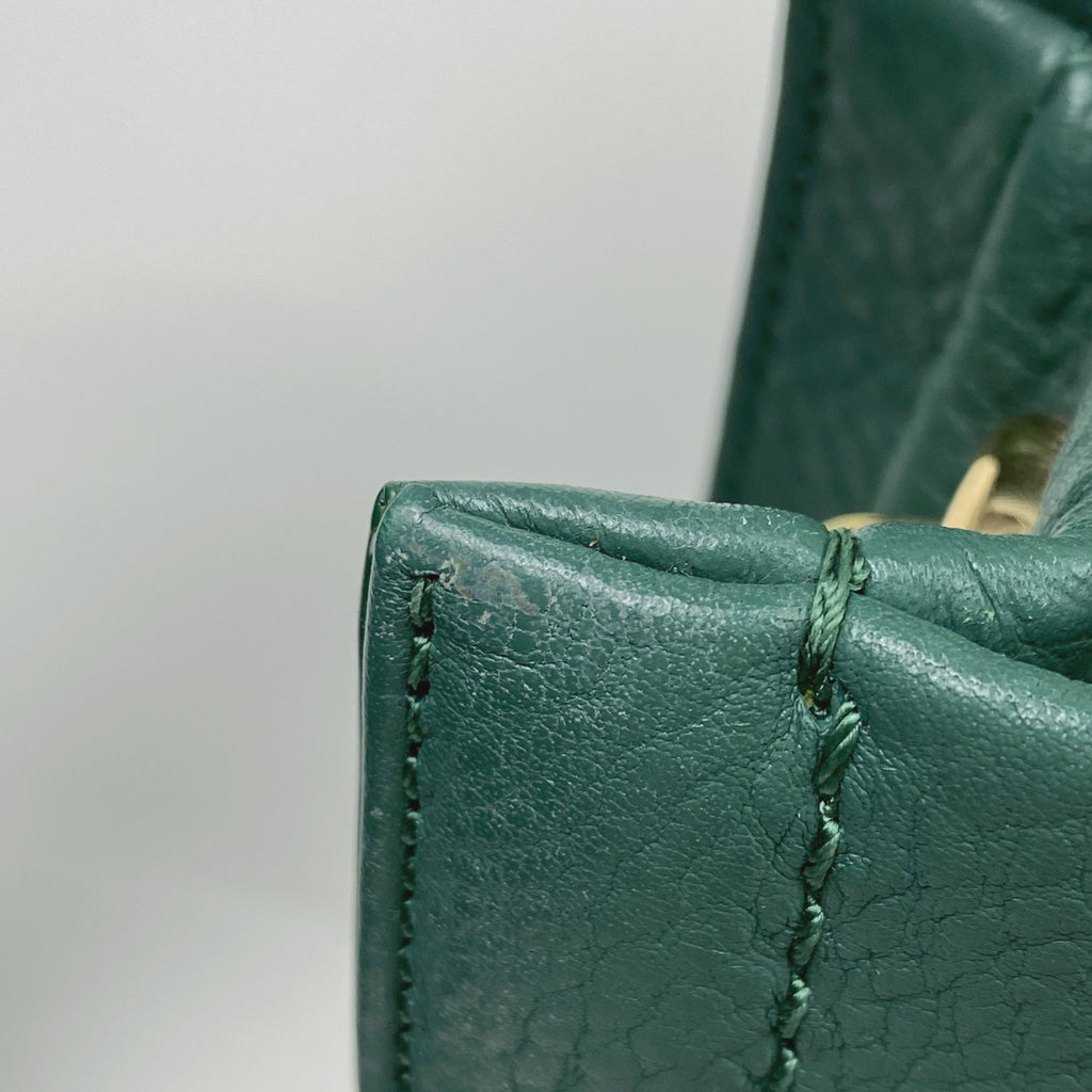 マークジェイコブス ザ ミニ クッションバッグ ロゴ チェーン ショルダーバッグ レザー グリーン レディース 【中古】brbag