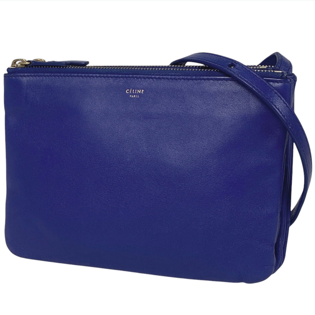 セリーヌ トリオ ショルダーバッグ スモール ショルダーバッグ レザー パープル レディース 【中古】brbag