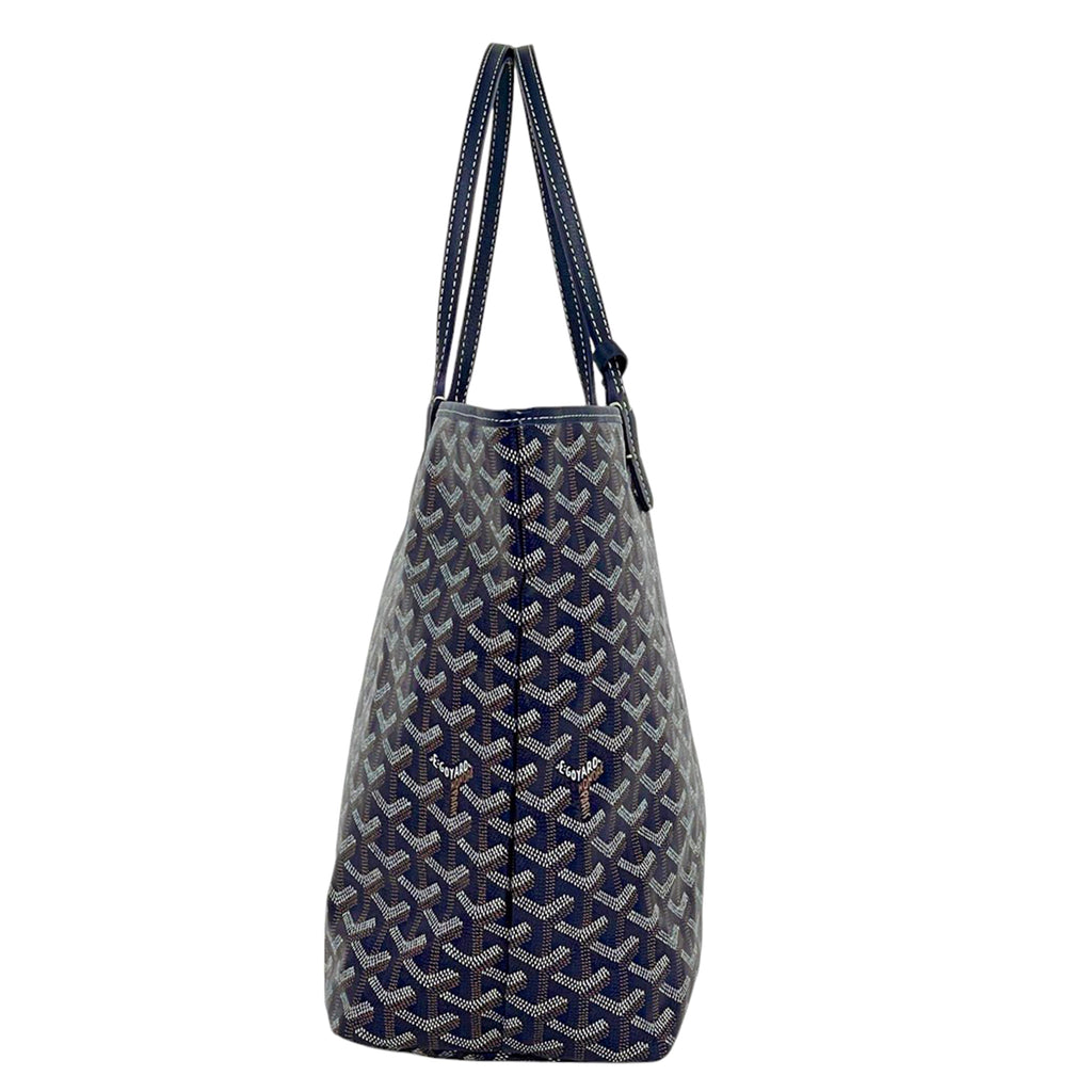 【在庫一掃】 ゴヤール サン ルイ PM ショルダーバッグ 総柄 リバーシブル トートバッグ コーティングキャンバス ネイビー レディース 【中古】 brbag