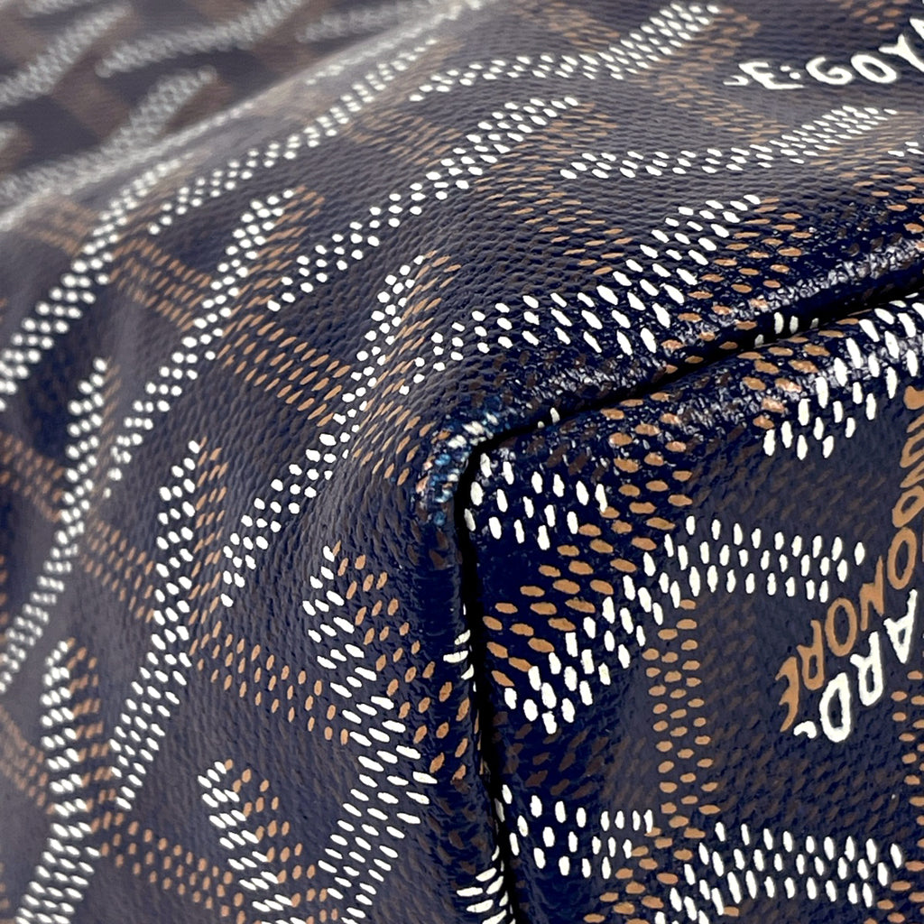 【在庫一掃】 ゴヤール サン ルイ PM ショルダーバッグ 総柄 リバーシブル トートバッグ コーティングキャンバス ネイビー レディース 【中古】 brbag