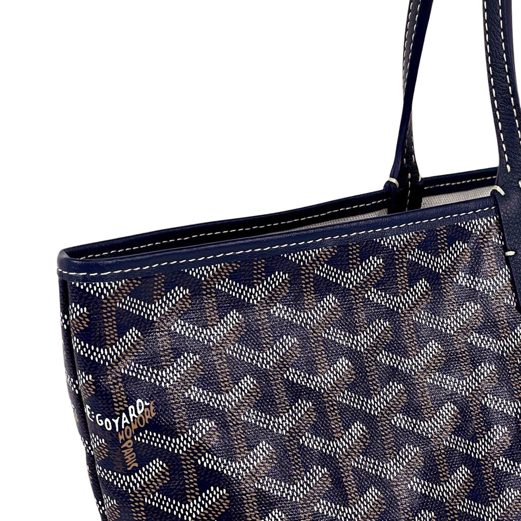 【在庫一掃】 ゴヤール サン ルイ PM ショルダーバッグ 総柄 リバーシブル トートバッグ コーティングキャンバス ネイビー レディース 【中古】 brbag