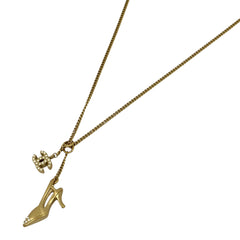 シャネル ココマーク ラインストーン ネックレス ハイヒール ネックレス GP ゴールド レディース 【中古】bracc