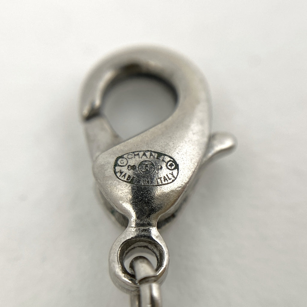 シャネル ココマーク ラインストーン ネックレス CC ネックレス シルバーメッキ ラインストーン シルバー レディース 【中古】bracc
