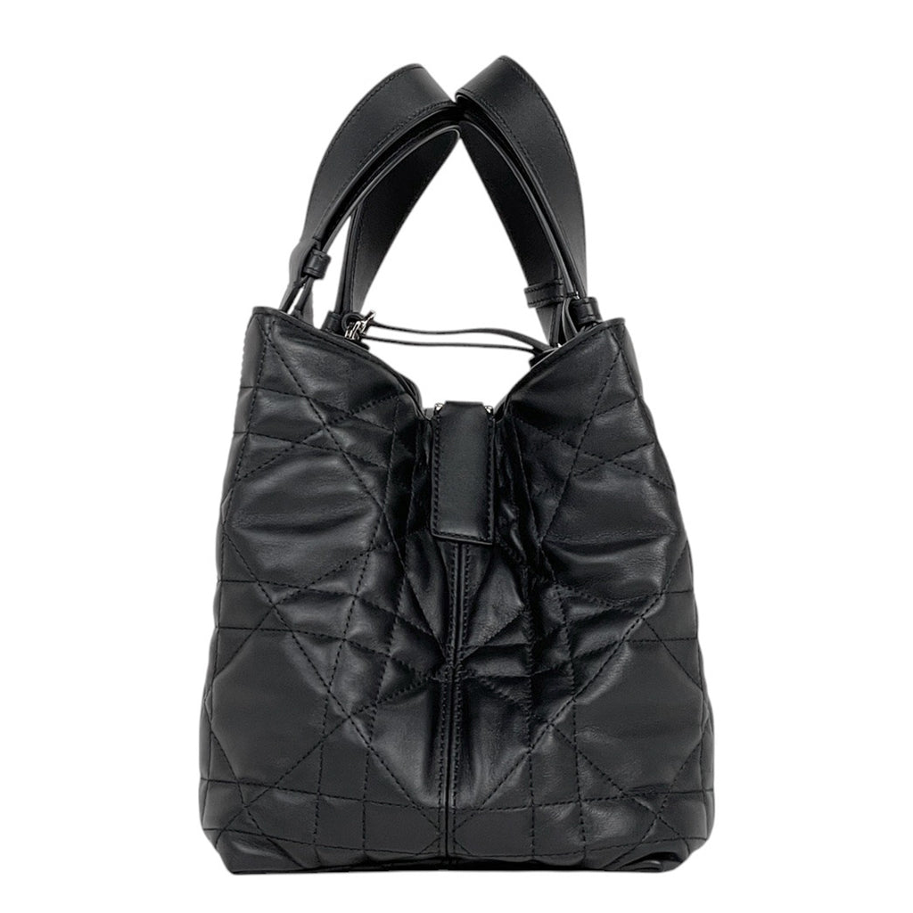 クリスチャンディオール トゥジュール バッグ ミディアム カナージュ ハンドバッグ レザー ブラック レディース 【中古】brbag