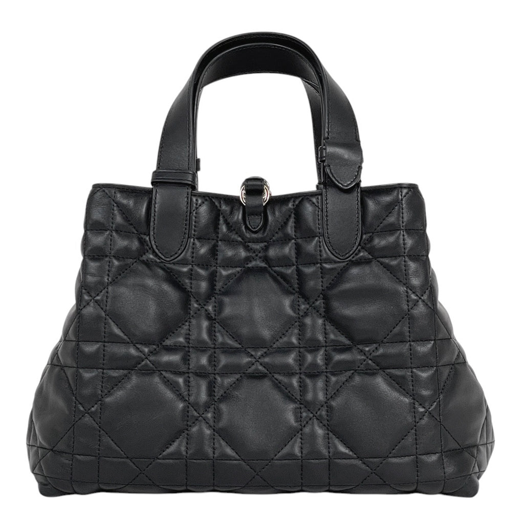 クリスチャンディオール トゥジュール バッグ ミディアム カナージュ ハンドバッグ レザー ブラック レディース 【中古】brbag
