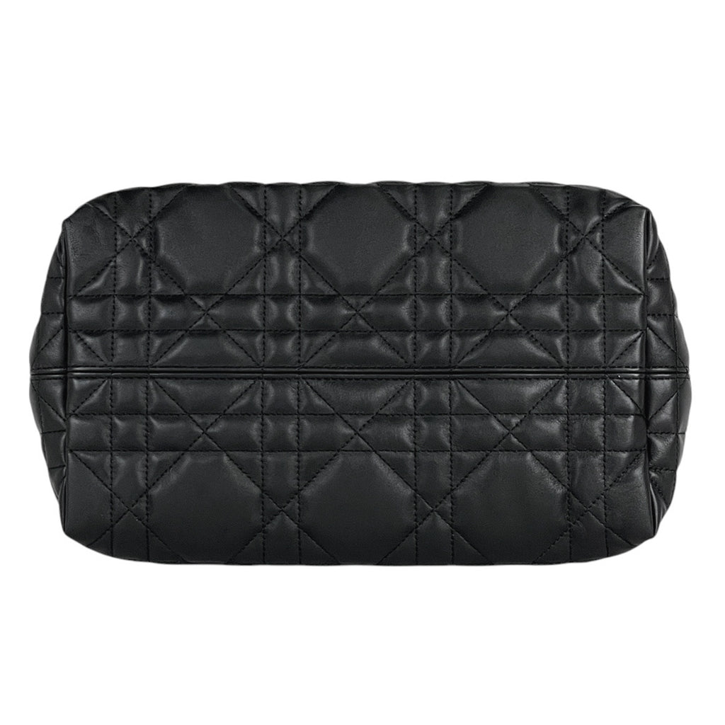 クリスチャンディオール トゥジュール バッグ ミディアム カナージュ ハンドバッグ レザー ブラック レディース 【中古】brbag